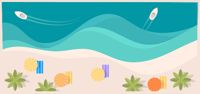 夏天来了海边沙滩旅行banner