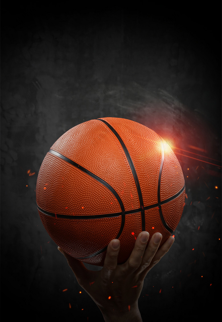 国际篮球日黑色大气海报背景