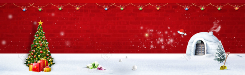 圣诞红色纹理雪花圣诞节海报背景