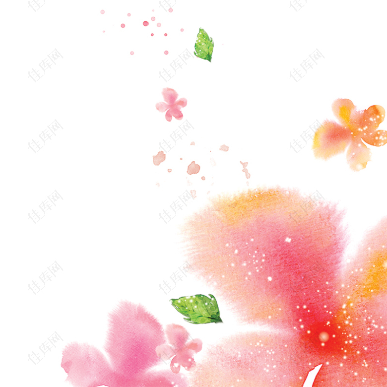 手绘水彩花朵背景