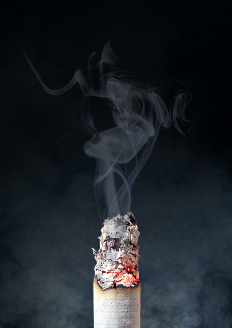 黑色简约全球禁烟日公益宣传海报背景素材