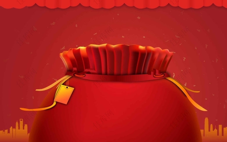 红色喜庆锦囊创意谢师宴海报设计海报红景模