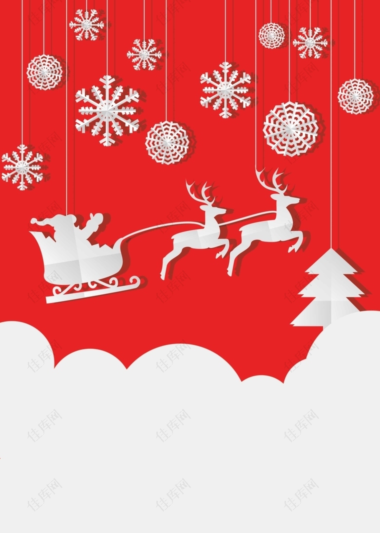 大气红色商场圣诞节促销海报