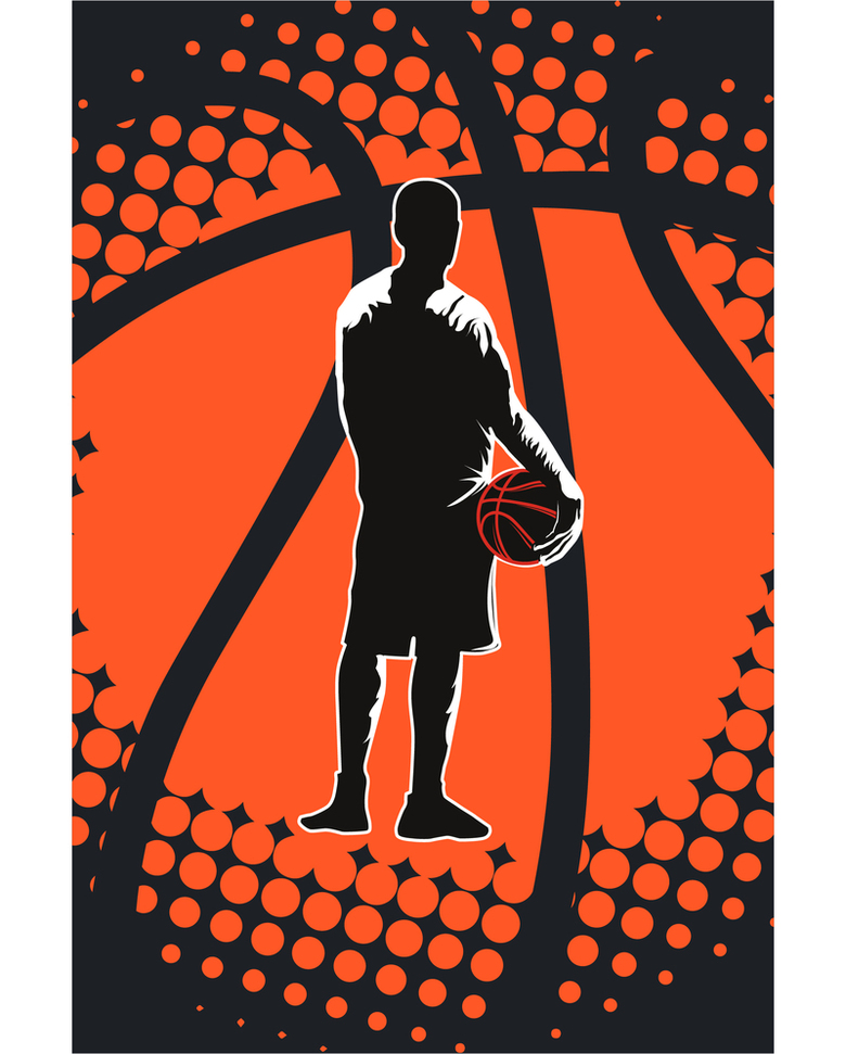 橙色篮球运动海报设计背景