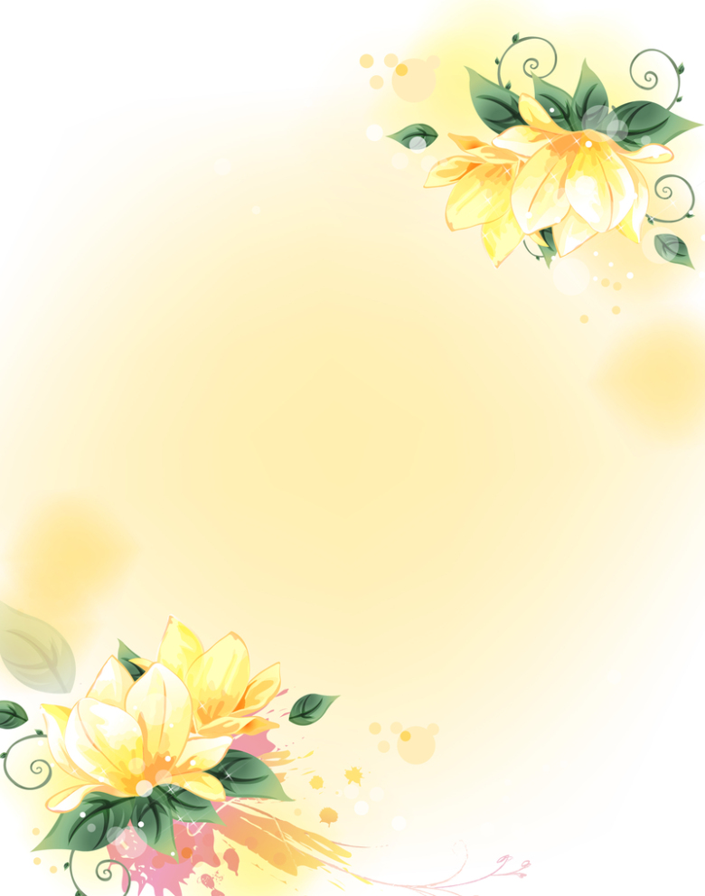 情人节黄色信纸花朵渐变海报背景素材