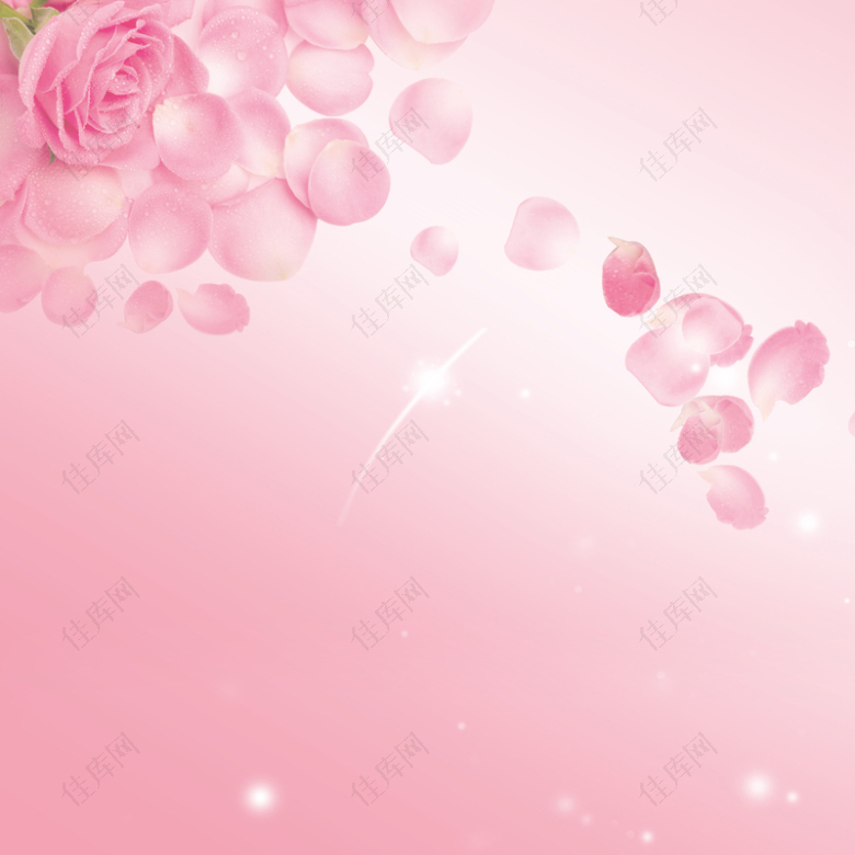 粉色花瓣飘零背景