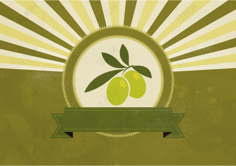 绿色简约橄榄橄榄油海报画册矢量背景素材