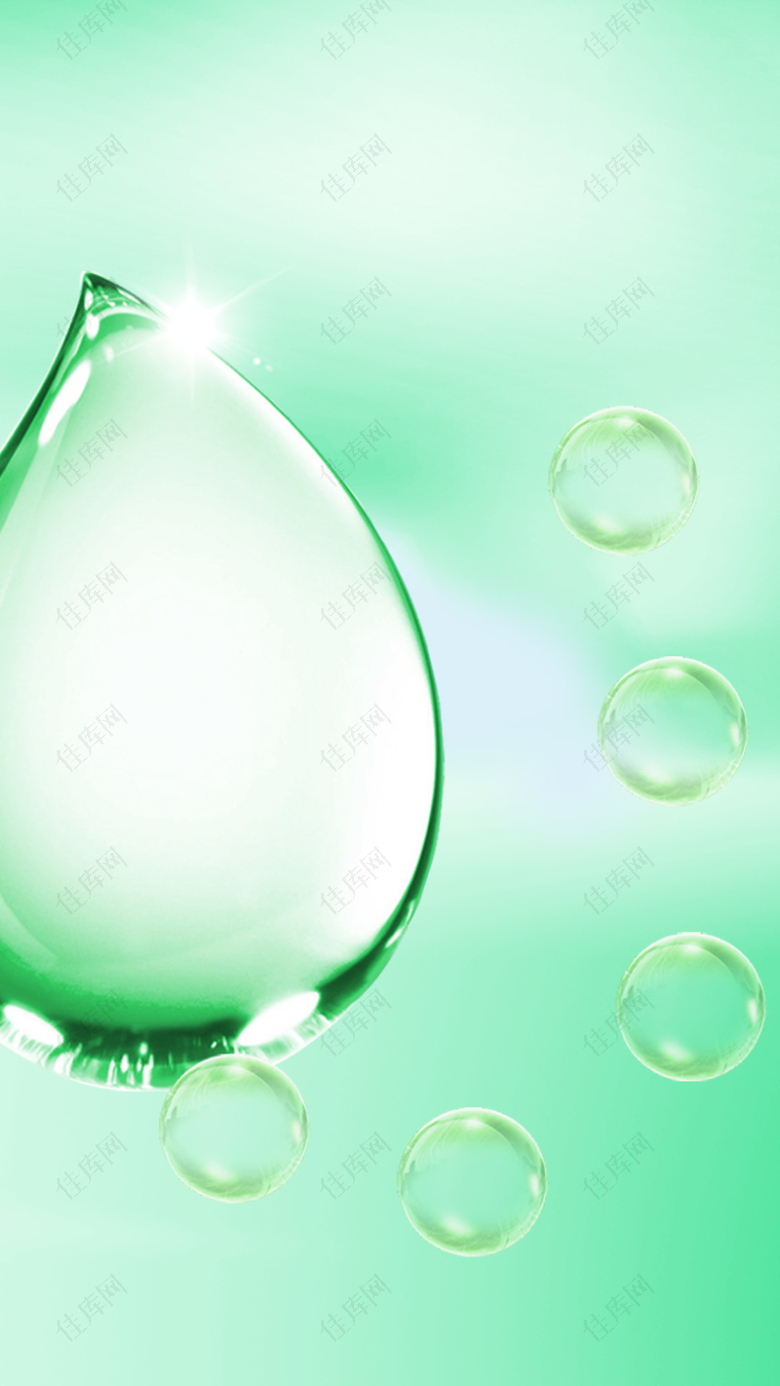 绿色淡雅水滴背景