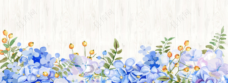 小清新文艺水彩手绘花朵背景