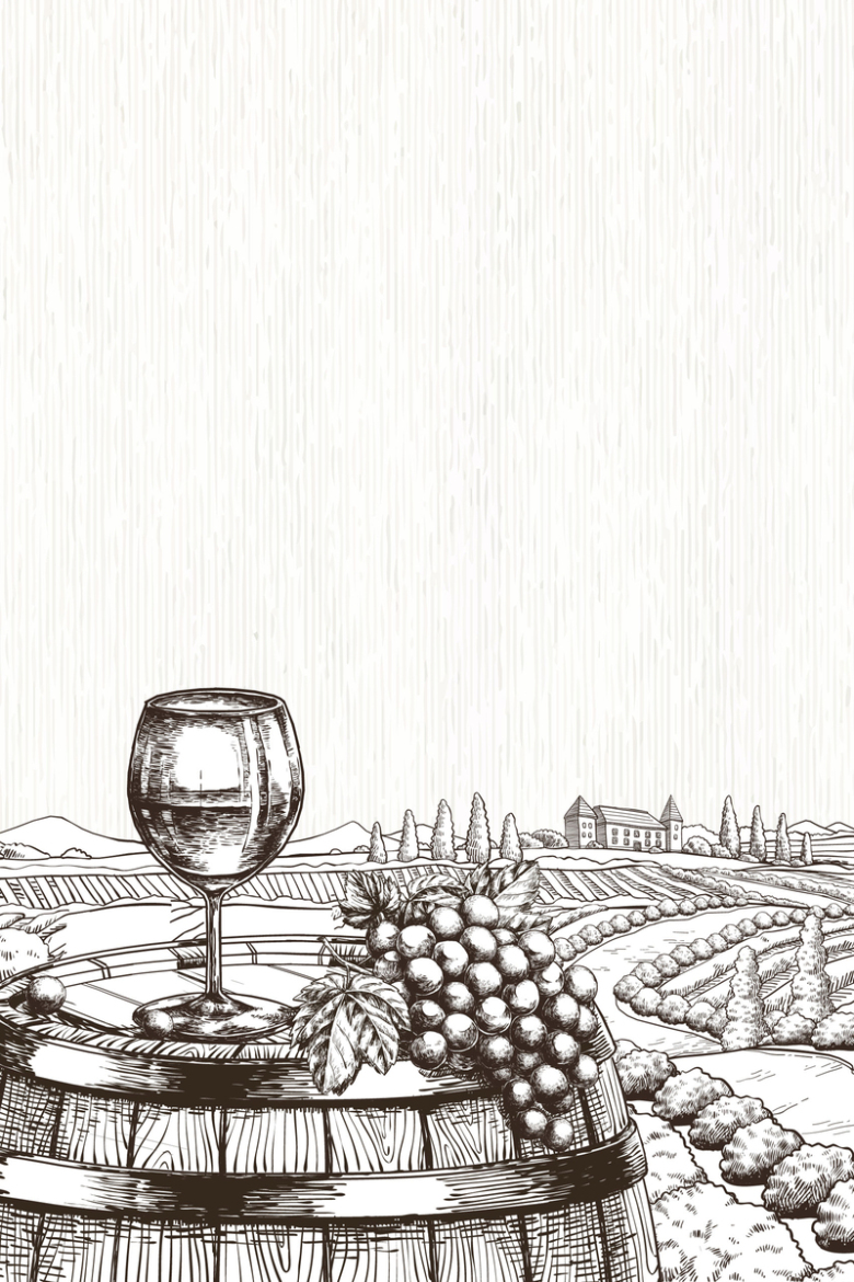 矢量欧式复古手绘红酒葡萄酒背景