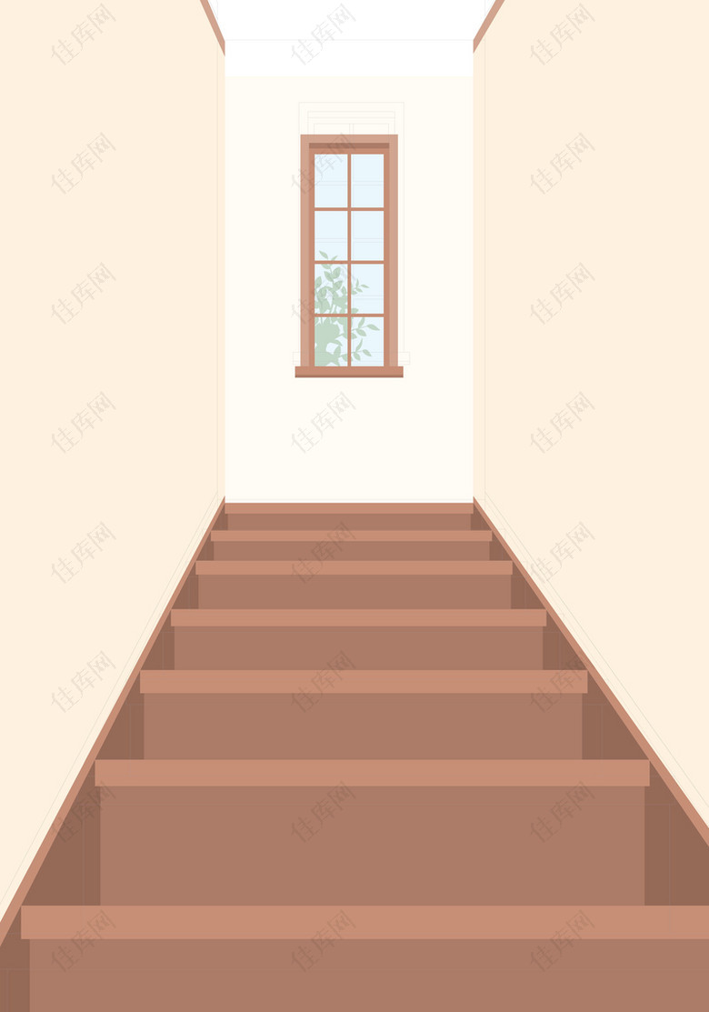 简约房屋楼梯背景模板
