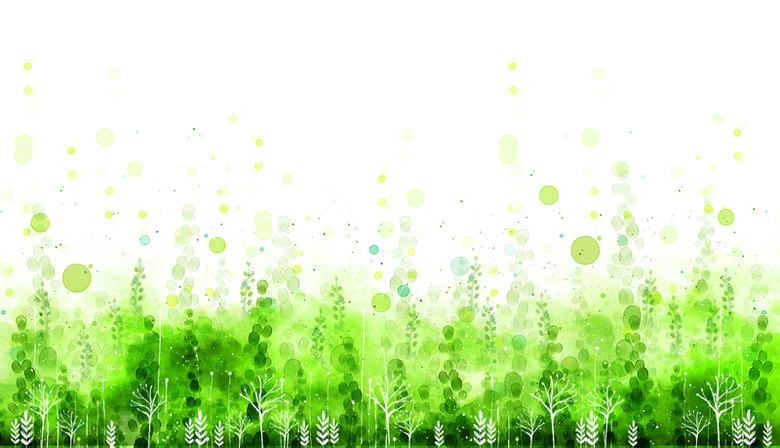 绿色手绘植物背景