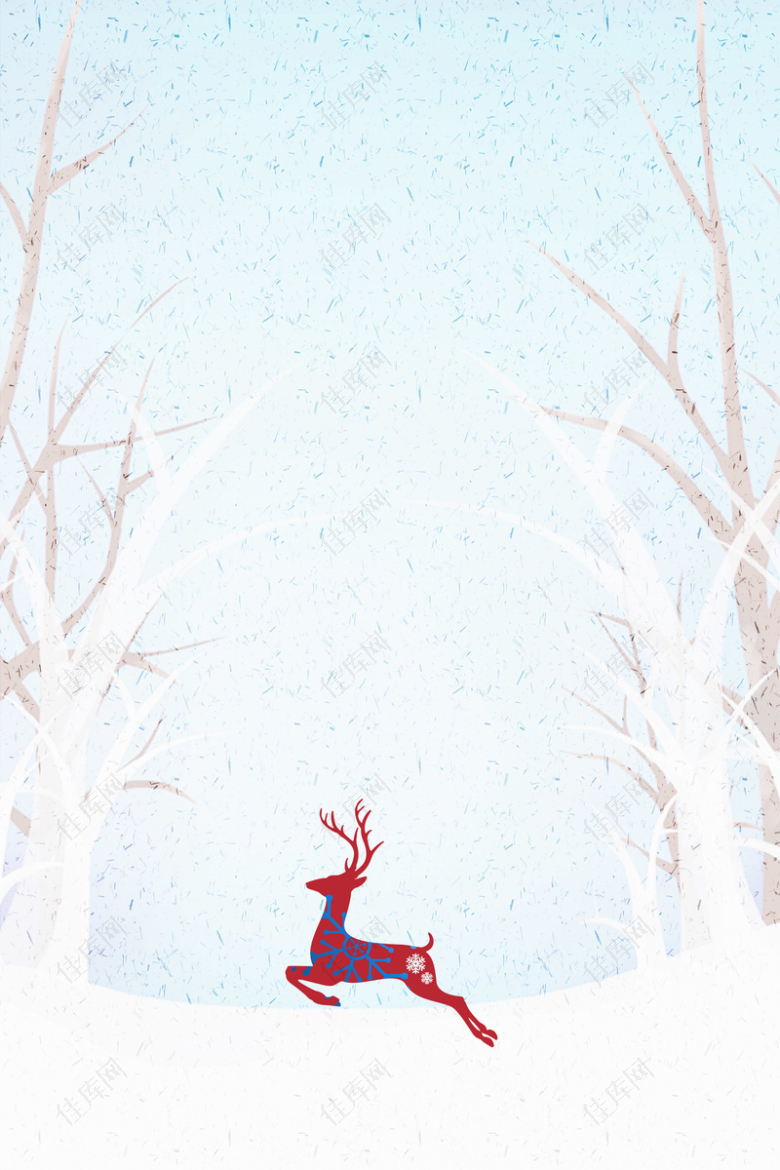 卡通手绘圣诞麋鹿