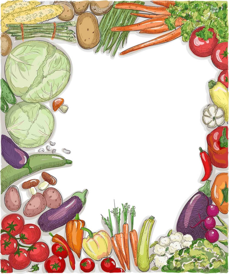美式美食复古有机蔬菜菜单餐厅厨房海报背景