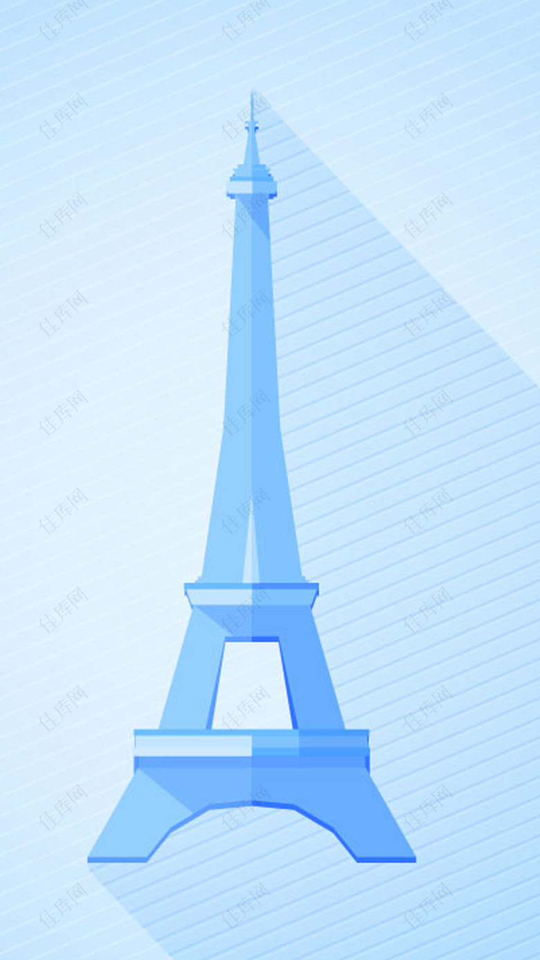 巴黎埃菲尔铁塔矢量图H5背景