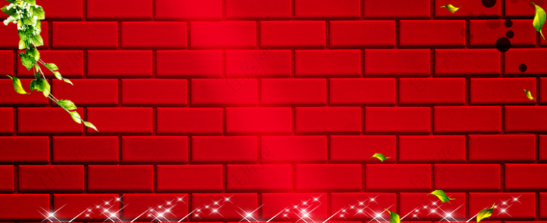 红色墙砖背景图