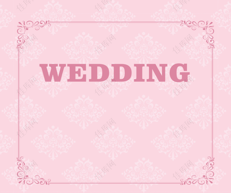 欧式底纹花边婚礼背景模板