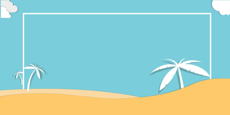 矢量海洋度假暑假旅游折纸风格背景