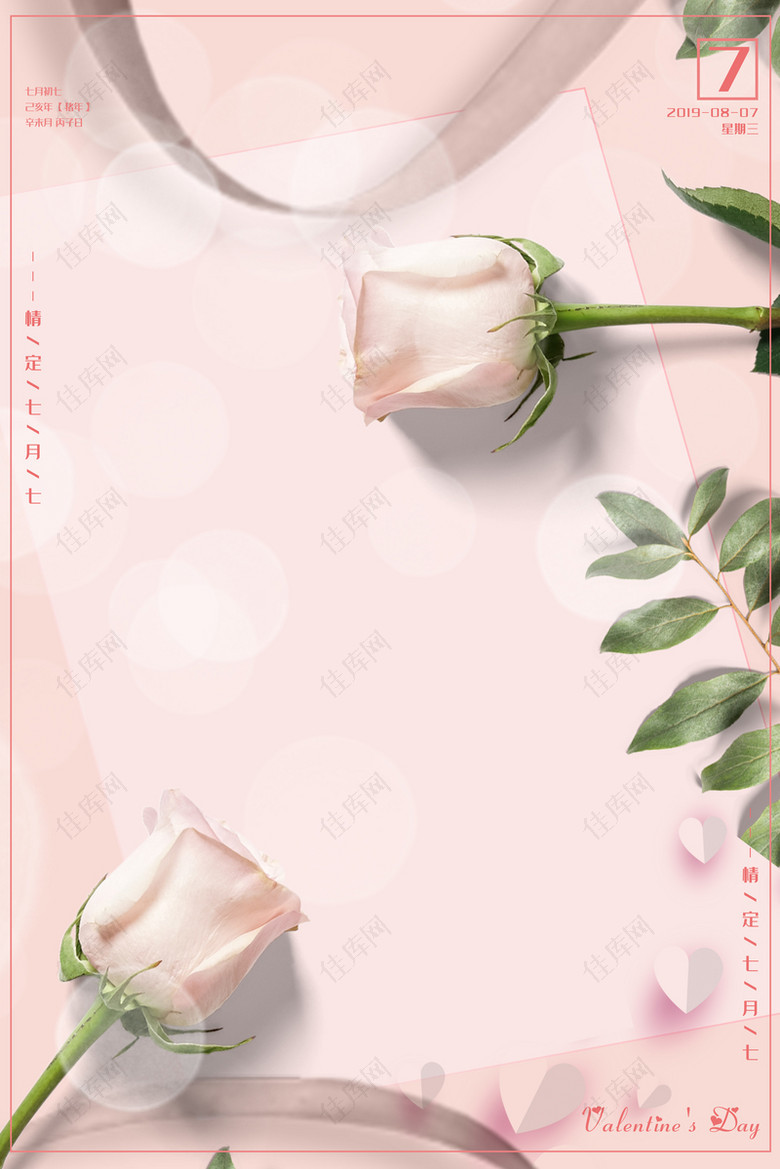 粉色玫瑰花背景图