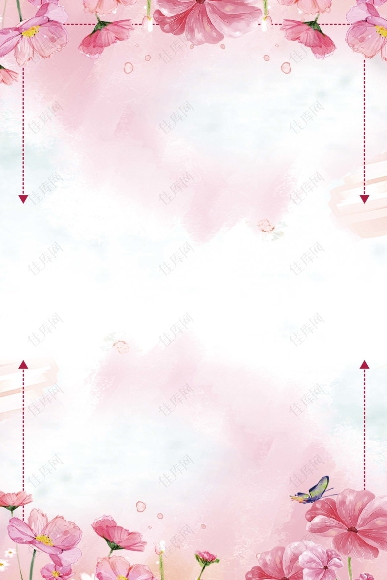 粉色唯美花卉女装海报背景
