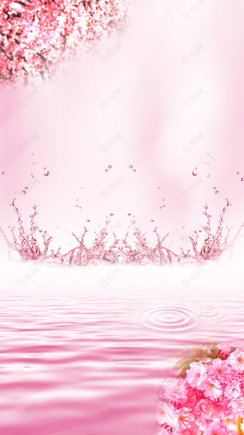浪漫花瓣粉色背景