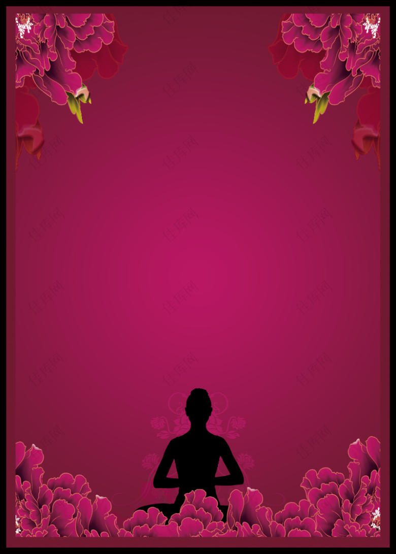 女人节中国风花卉海报背景
