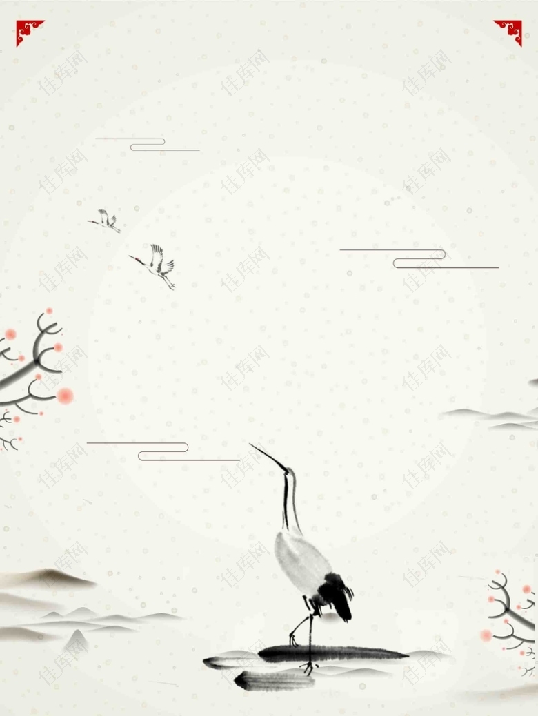 水墨中国风传统节气白露海报背景模板