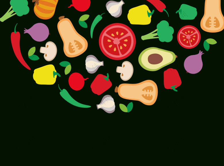 卡通蔬菜水果海报背景素材