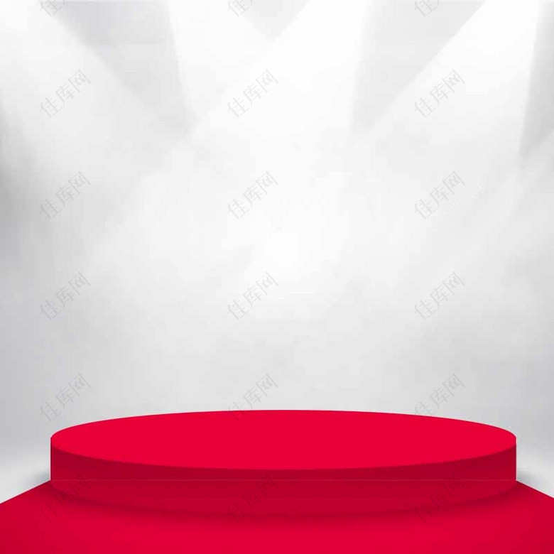 炫彩光效红色舞台主图背景