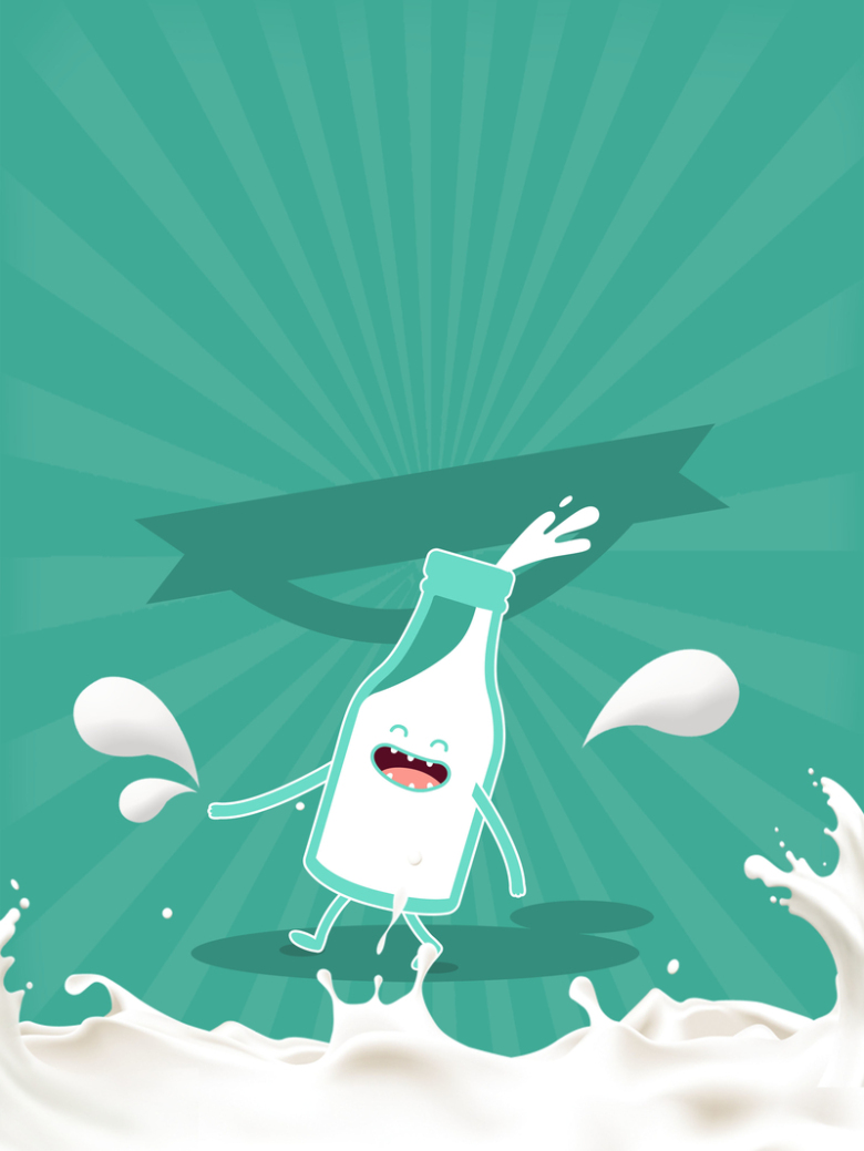 绿色矢量卡通国际牛奶日海报背景
