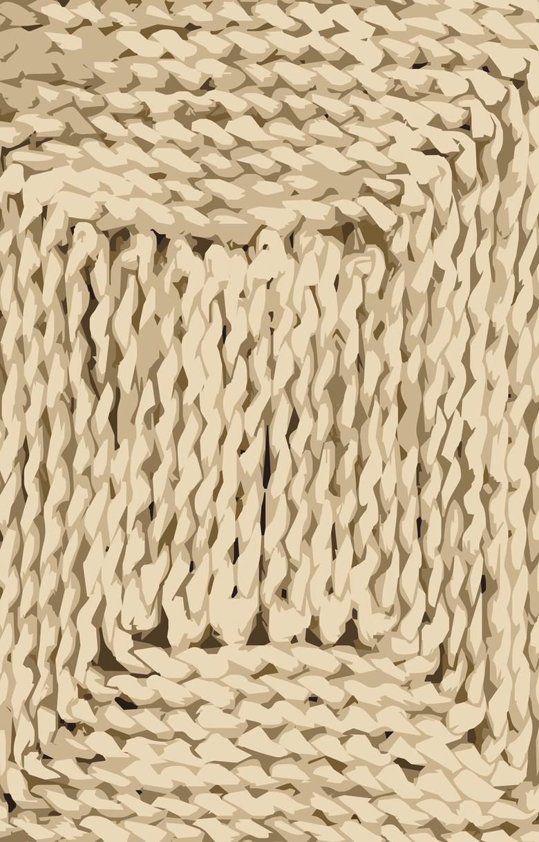 草绳编制的地毯背景素材