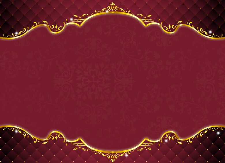 古典中国风奢华皮革质感金属花纹边框背景
