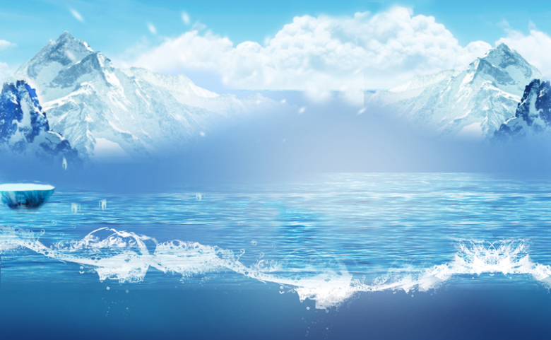 夏季蓝色冰山背景素材