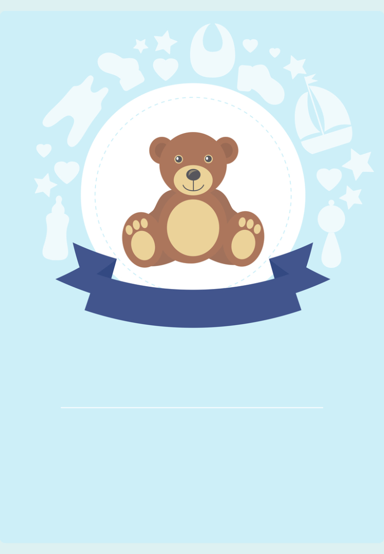 蓝色熊仔婴儿用品海报背景素材
