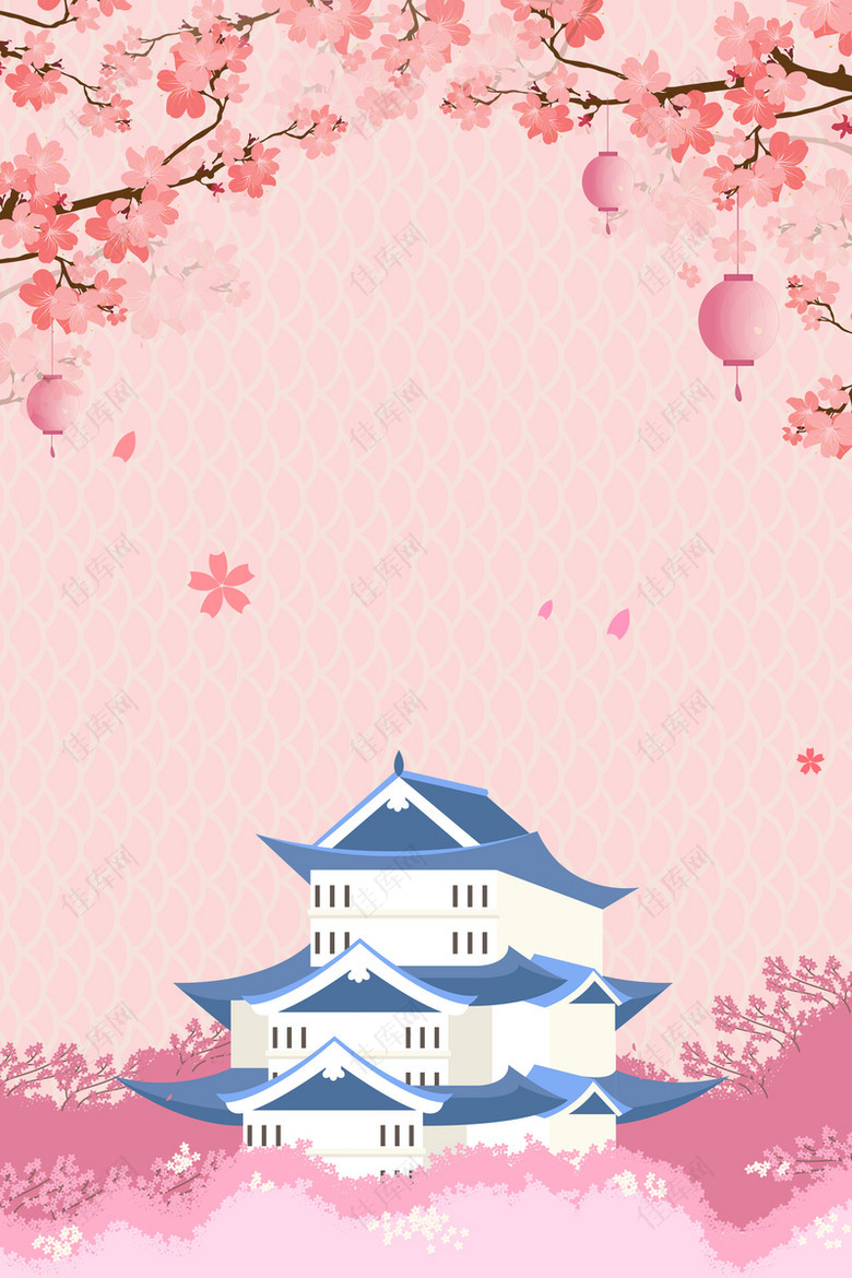 樱花季赏花背景图