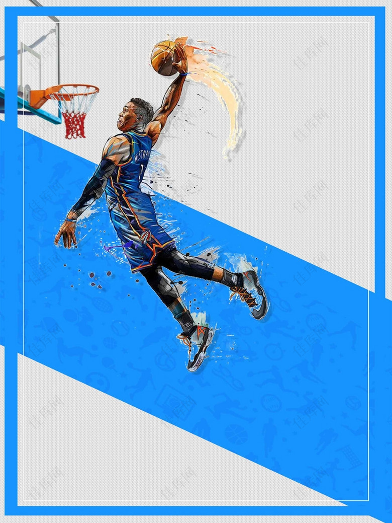 篮球NBA打篮球海报设计背景模板
