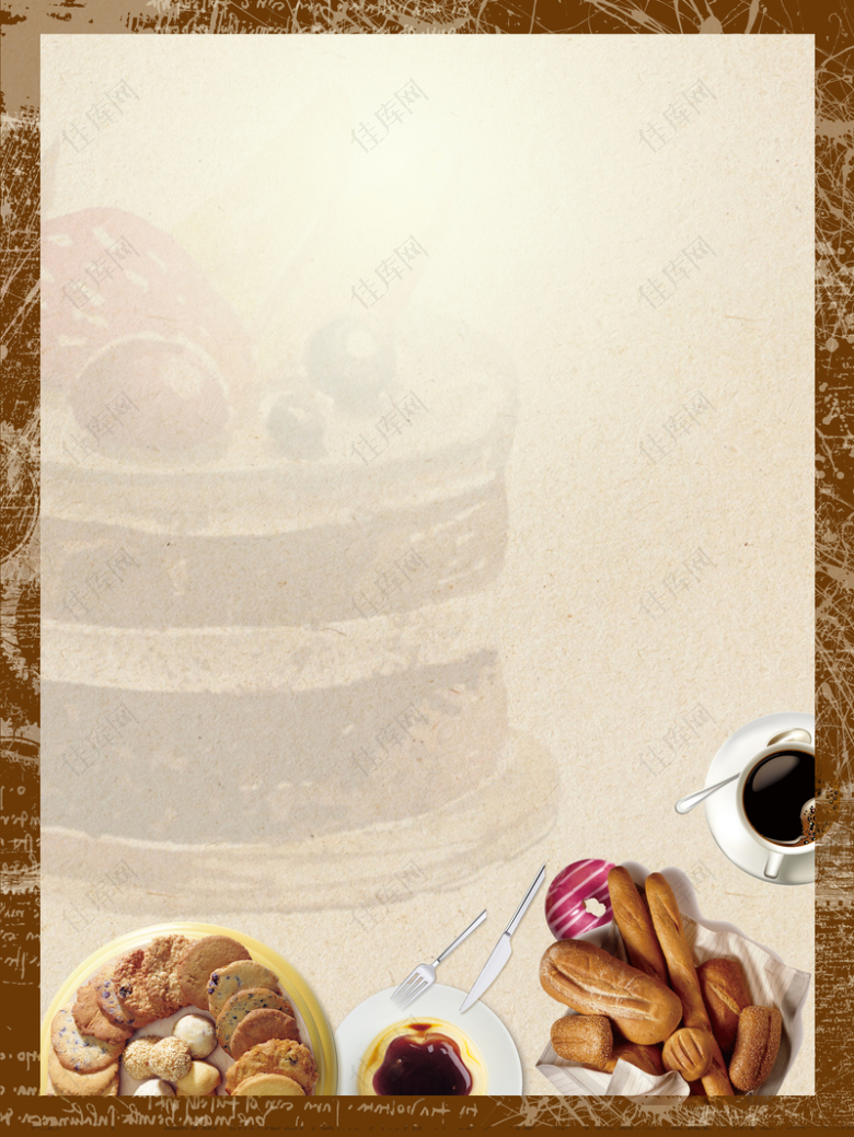蛋糕甜品海报展板背景素材
