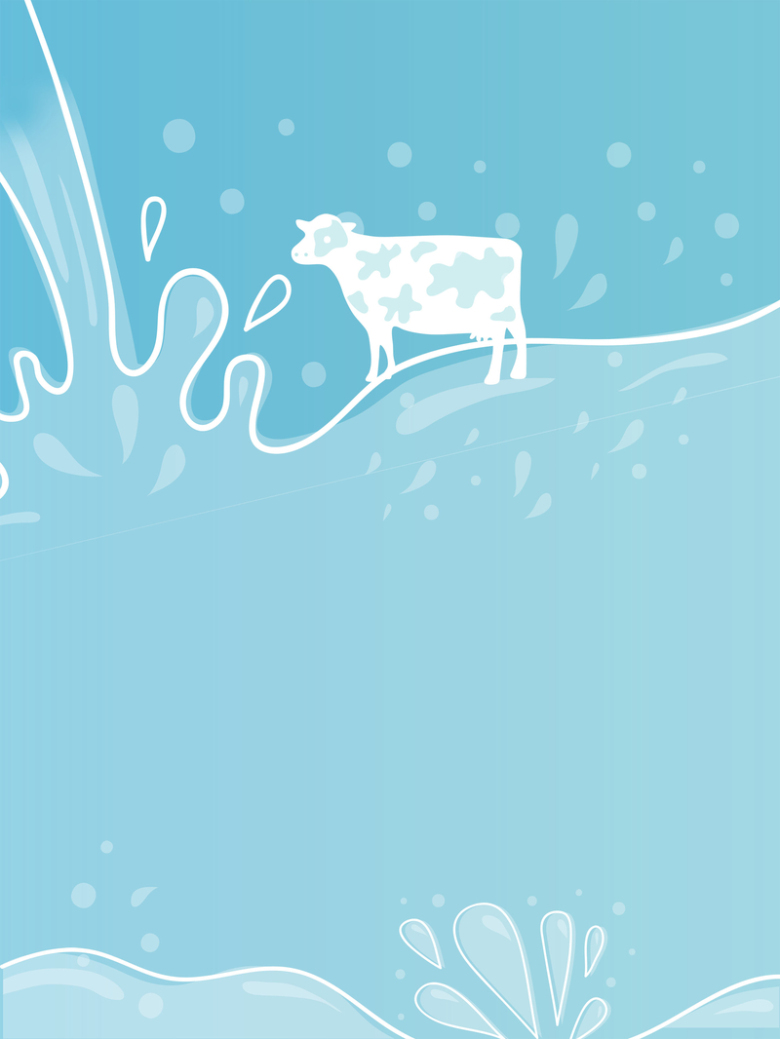 蓝色矢量卡通世界牛奶日海报背景
