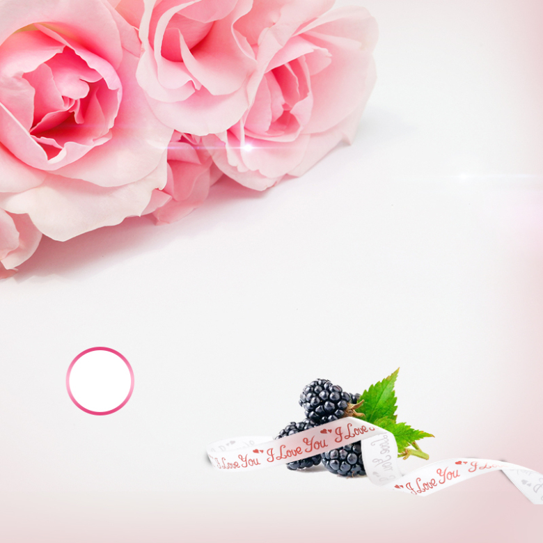 粉色花朵情人节礼物PSD分层主图背景素材