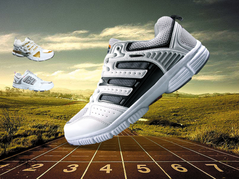 运动鞋跑道跑鞋运动海报素材背景
