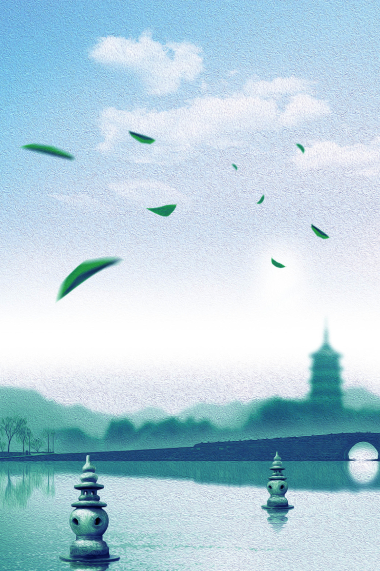 杭州西湖美景海报背景