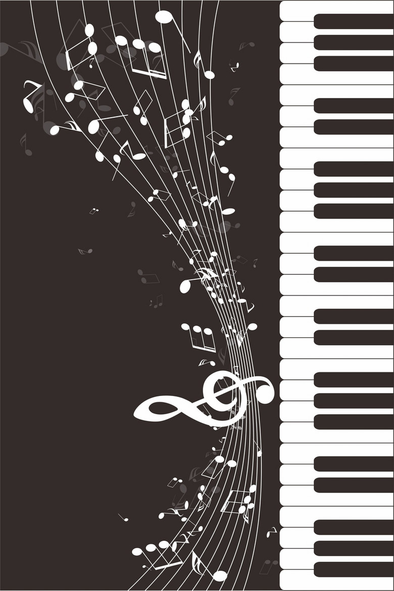 创意音乐会钢琴海报矢量设计背景模板