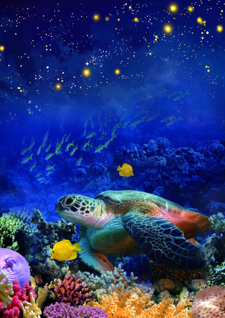 海底世界捕鱼达人海报背景素材