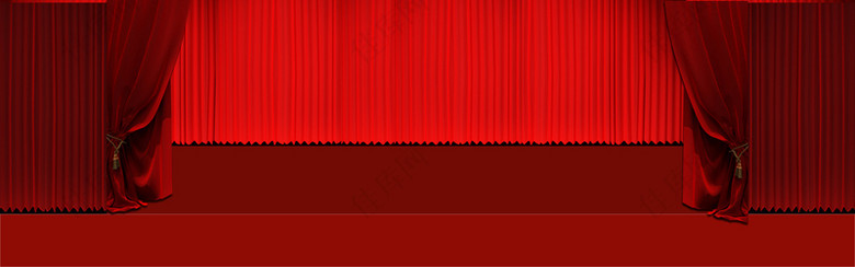 红色幕布舞台背景