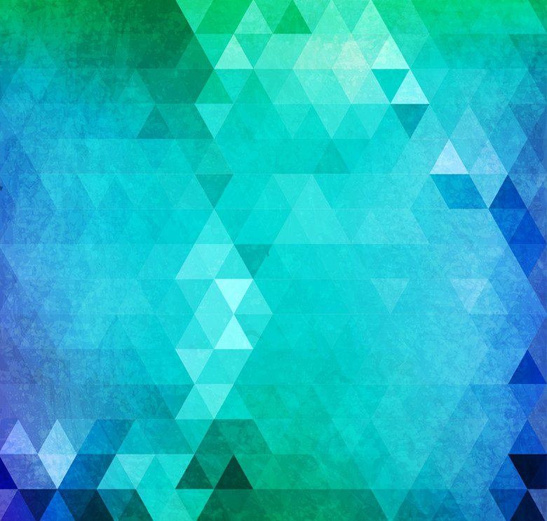 蓝绿色三角形拼接背景图