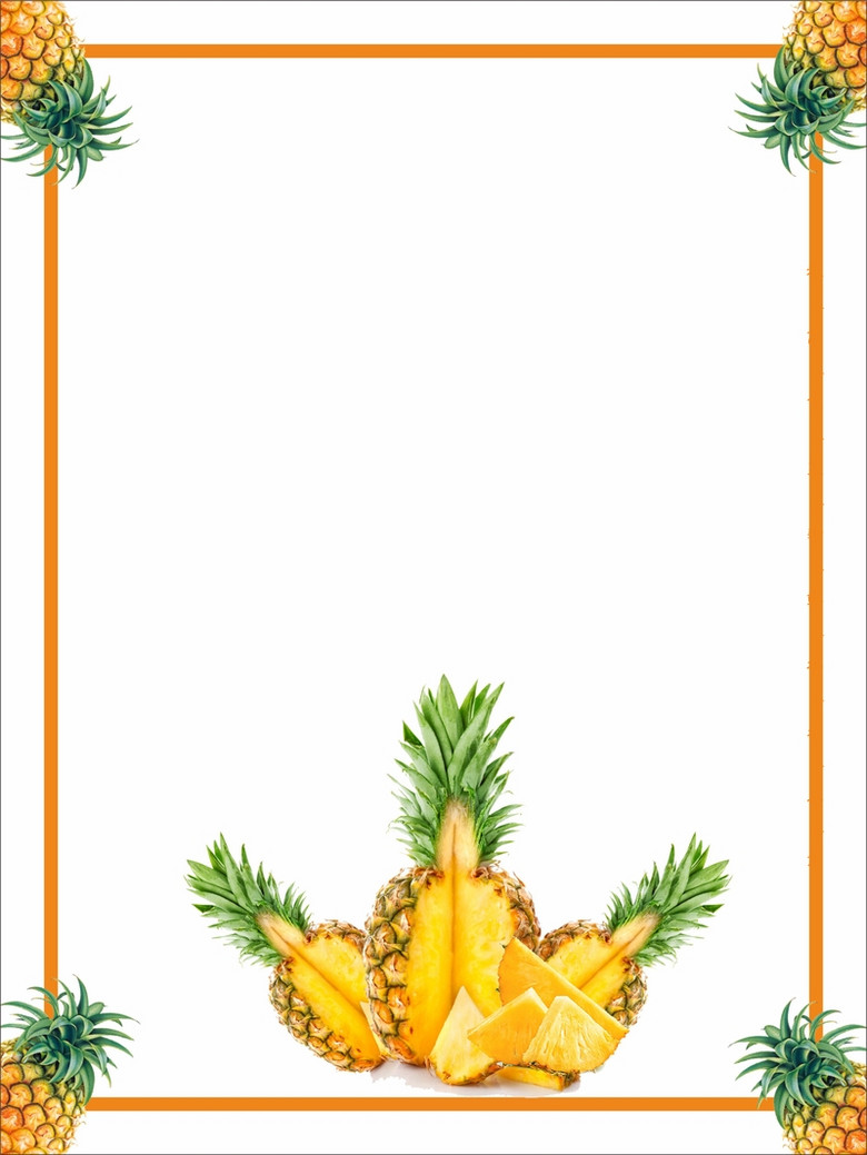 菠萝水果促销矢量海报背景模板