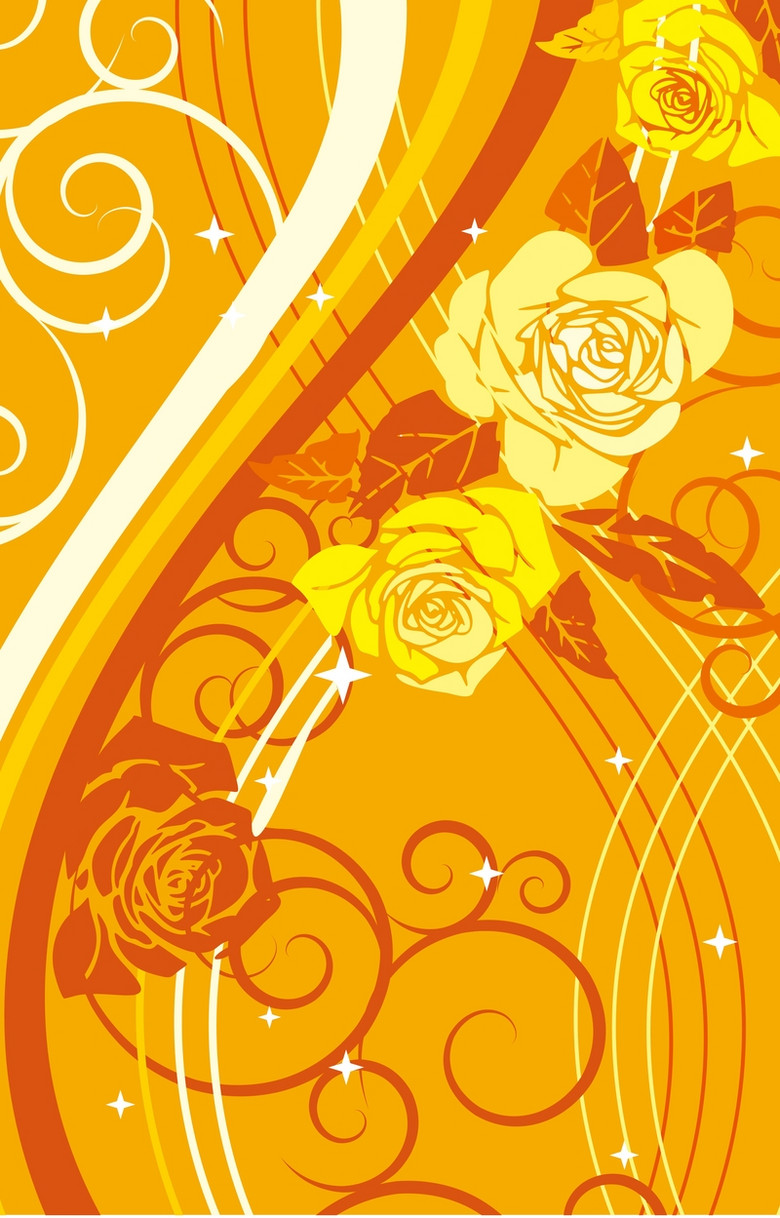 橘黄色花朵背景素材