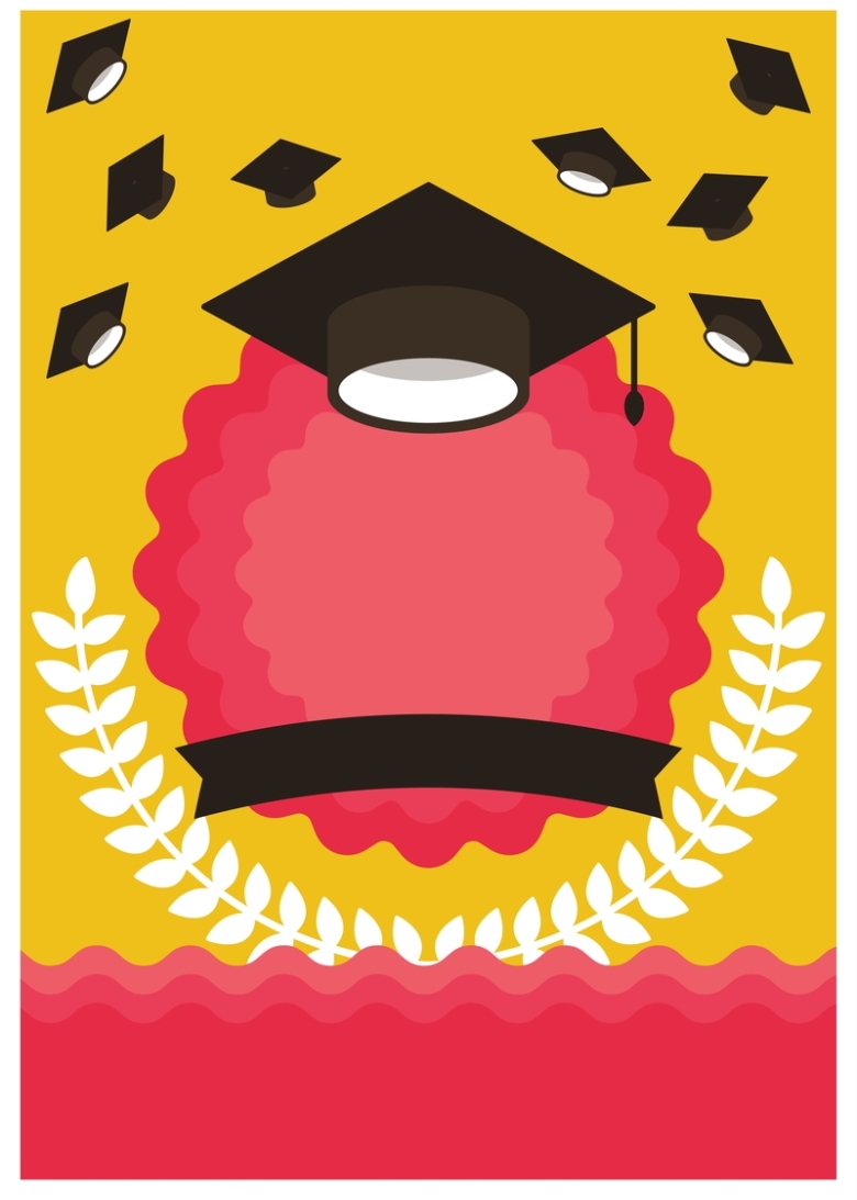 黄红撞色毕业季毕业生海报背景