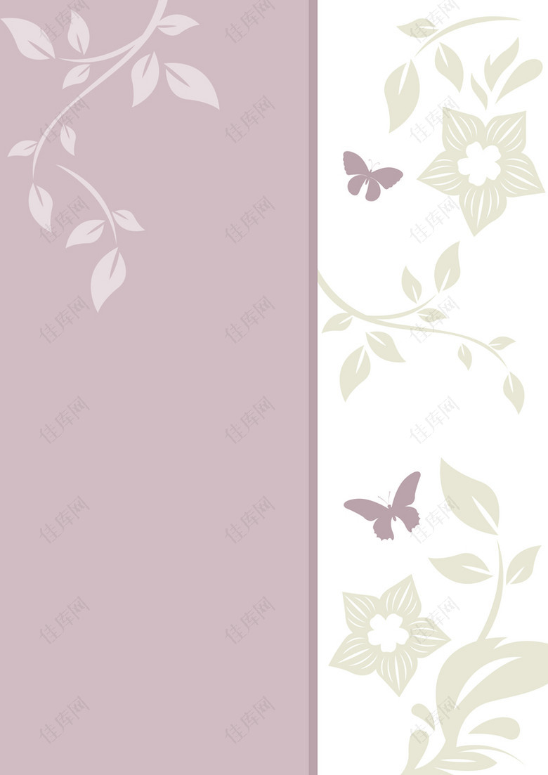 粉紫色蝴蝶花卉纹理海报背景素材