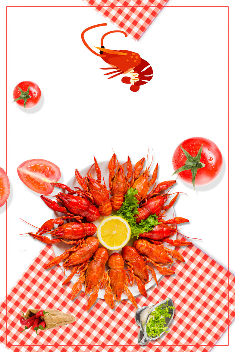 夏日小龙虾美食餐饮海报
